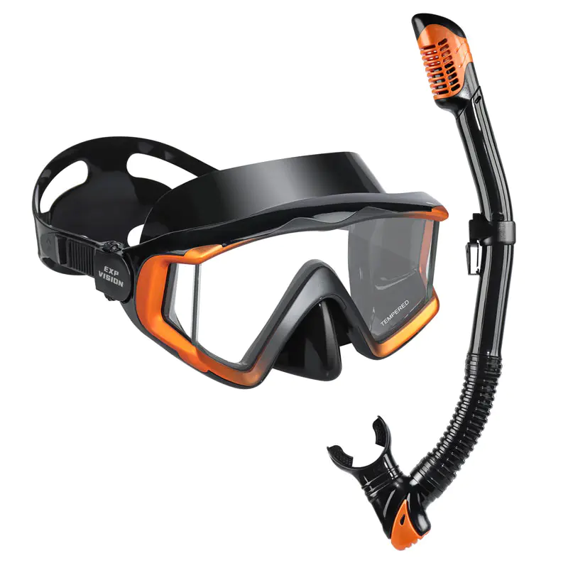 Professionelle Schnorchelmaske mit Schnorchel mit temperamentvoller Brille